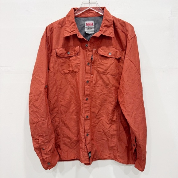 Wrangler Outdoor Series Regular Fit Button Up Long Sleeve Shirt X-Large Hiking - Picture 1 of 8